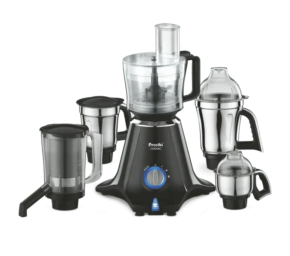 Preethi Zodiac Mixer Grinder 750W motor with a 5-year warranty