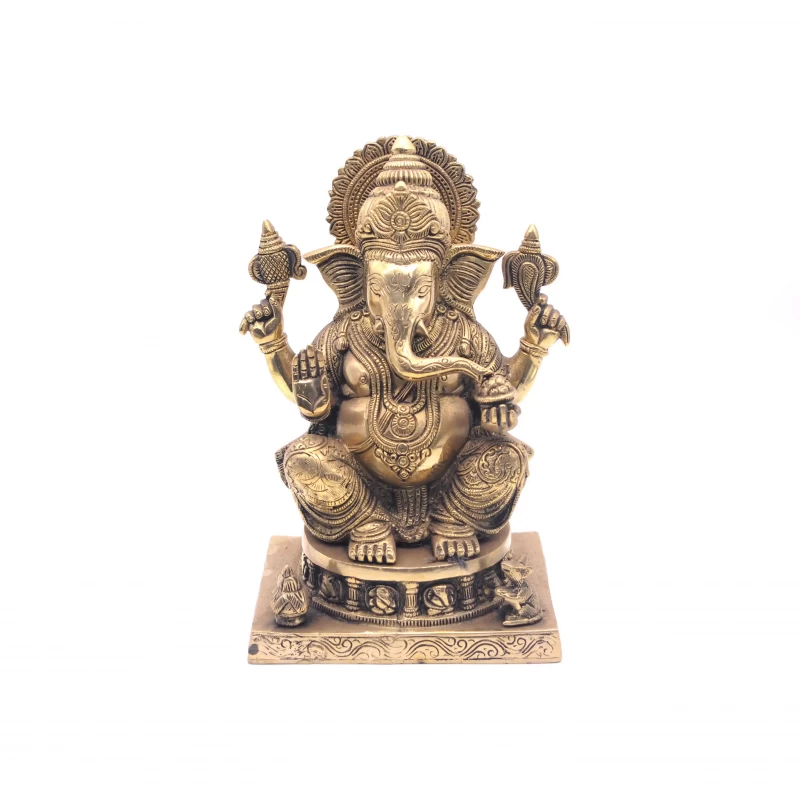 Home Decor - Brass Blessing Ganesha, 11.5â€ Height, 6.5Kgs (Approx)