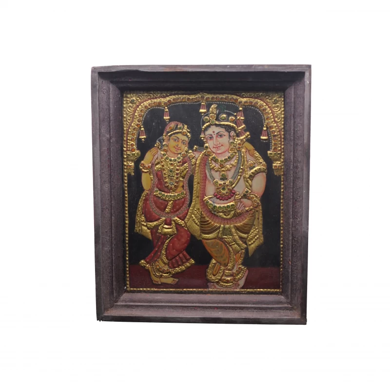 Standing Radha & Krishna - Tanjore Painting