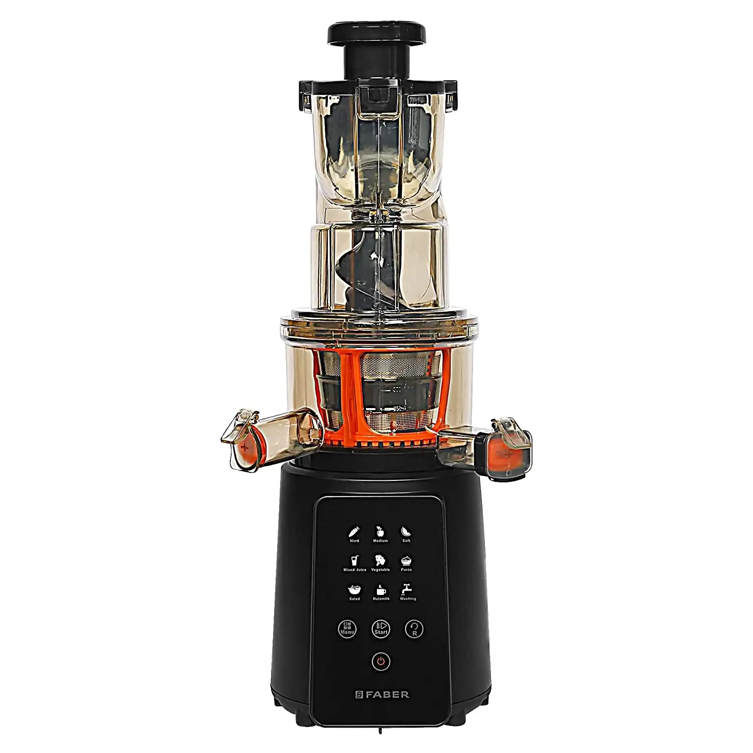Faber Cold Press Slow Juicer+ Salad Maker, FSJ 200 BK-M with powerful 200watt motor, Black