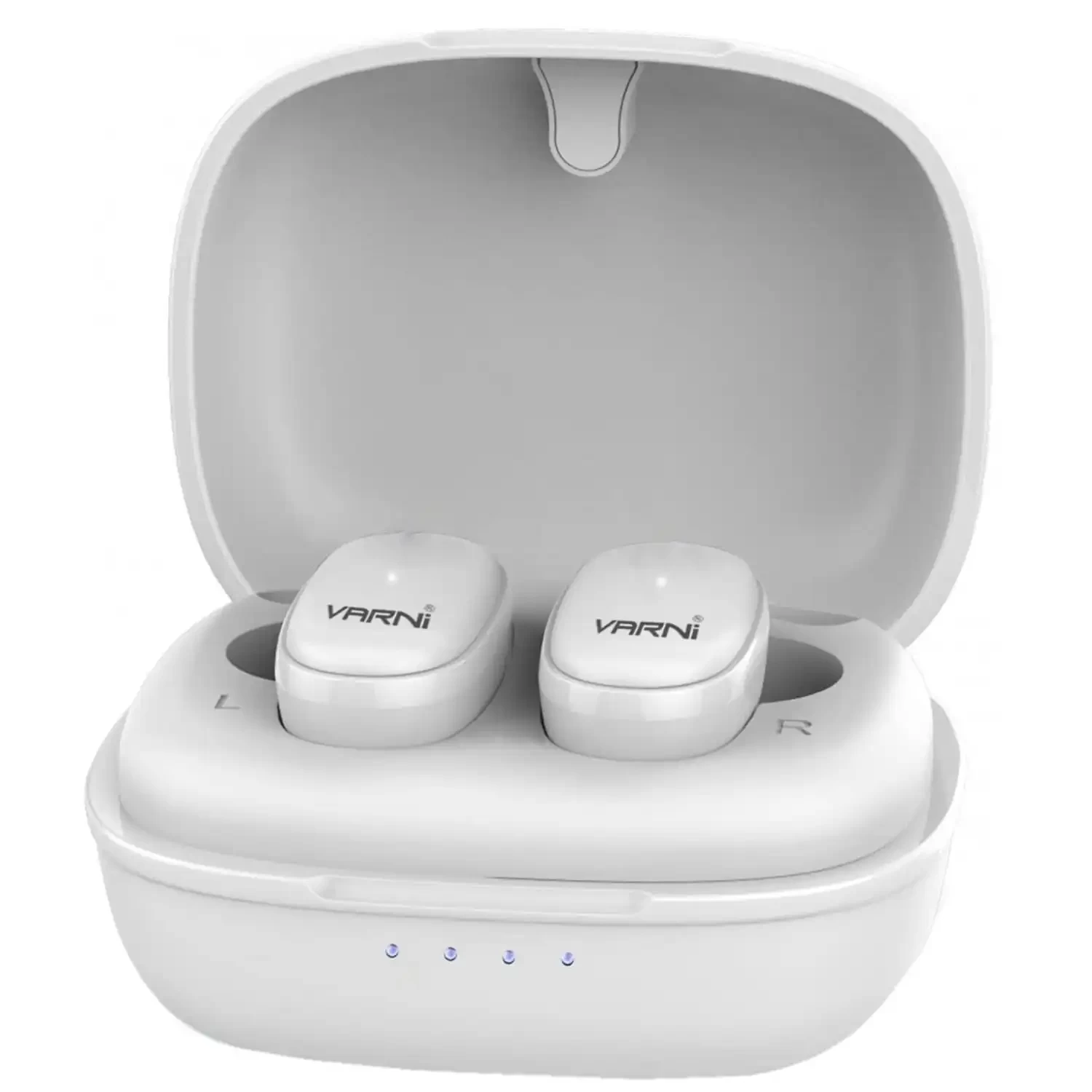 Varni Web02 Bluetooth 5.0 Wireless Headphones, 15Hrs Total Playtime, Stereo Audio, Button Control TWS, Dual HD Mic, Micro USB Fast Charging, IPX5 Water-Resistant & Voice Assistance (White)