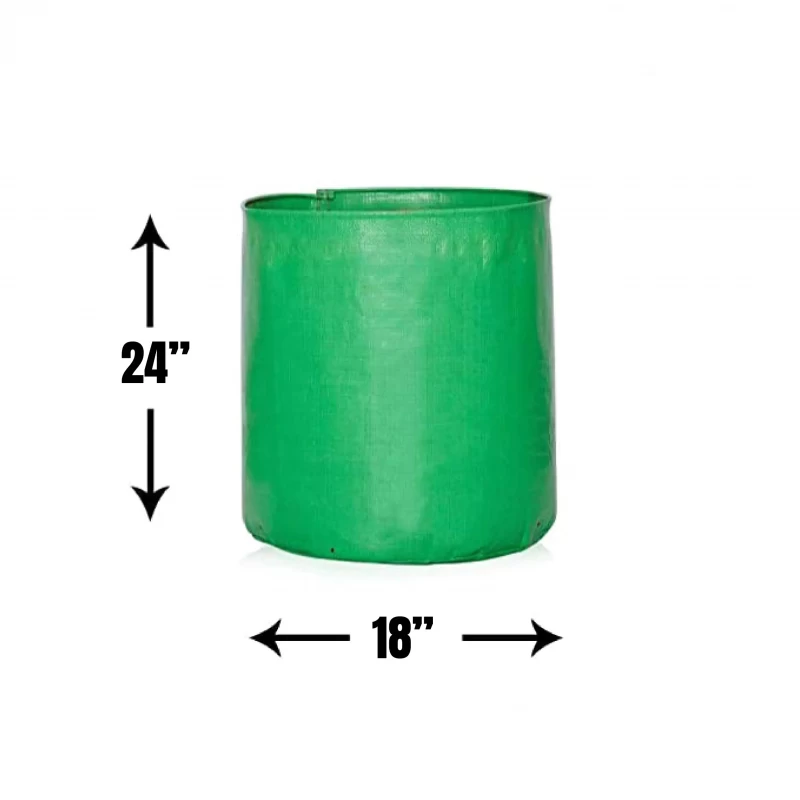 Terrace Gardening Grow Bags - HDPE UV Treated - (Green Color, 18 x 24 Inches Pack of 2) from Extended Stores