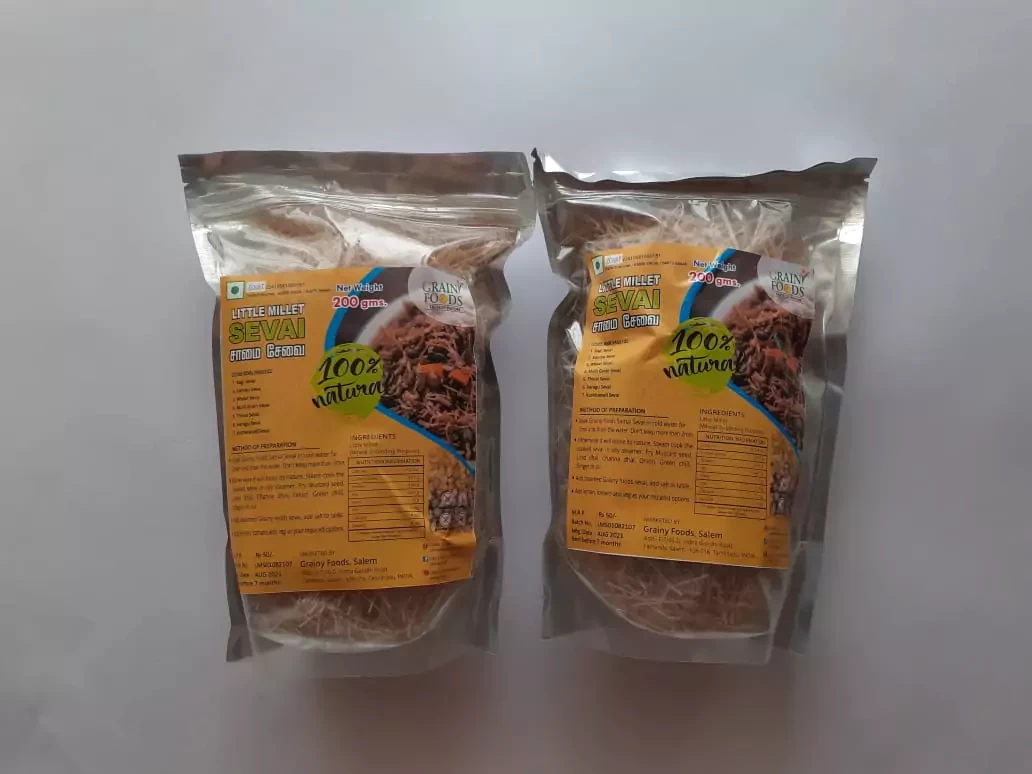 Grainy Foods Little Millet Sevai/Vermicelli 200g - Pack of 2(2 x 200g)