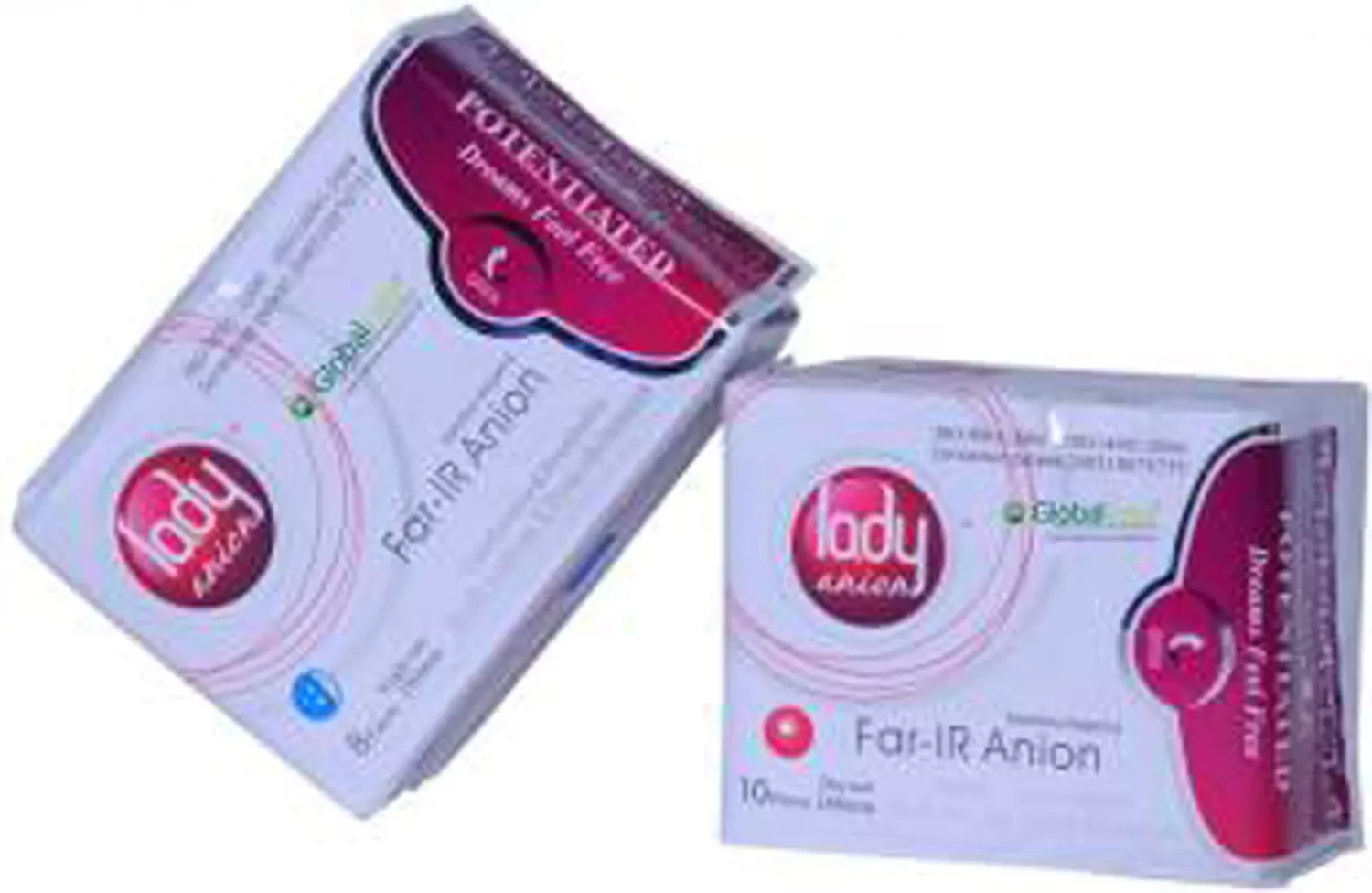 Lady Anion Sanitary Napkins - 240mm size with 10 pads(1 Pack) and 290mm size with 8 pads(1 Pack)