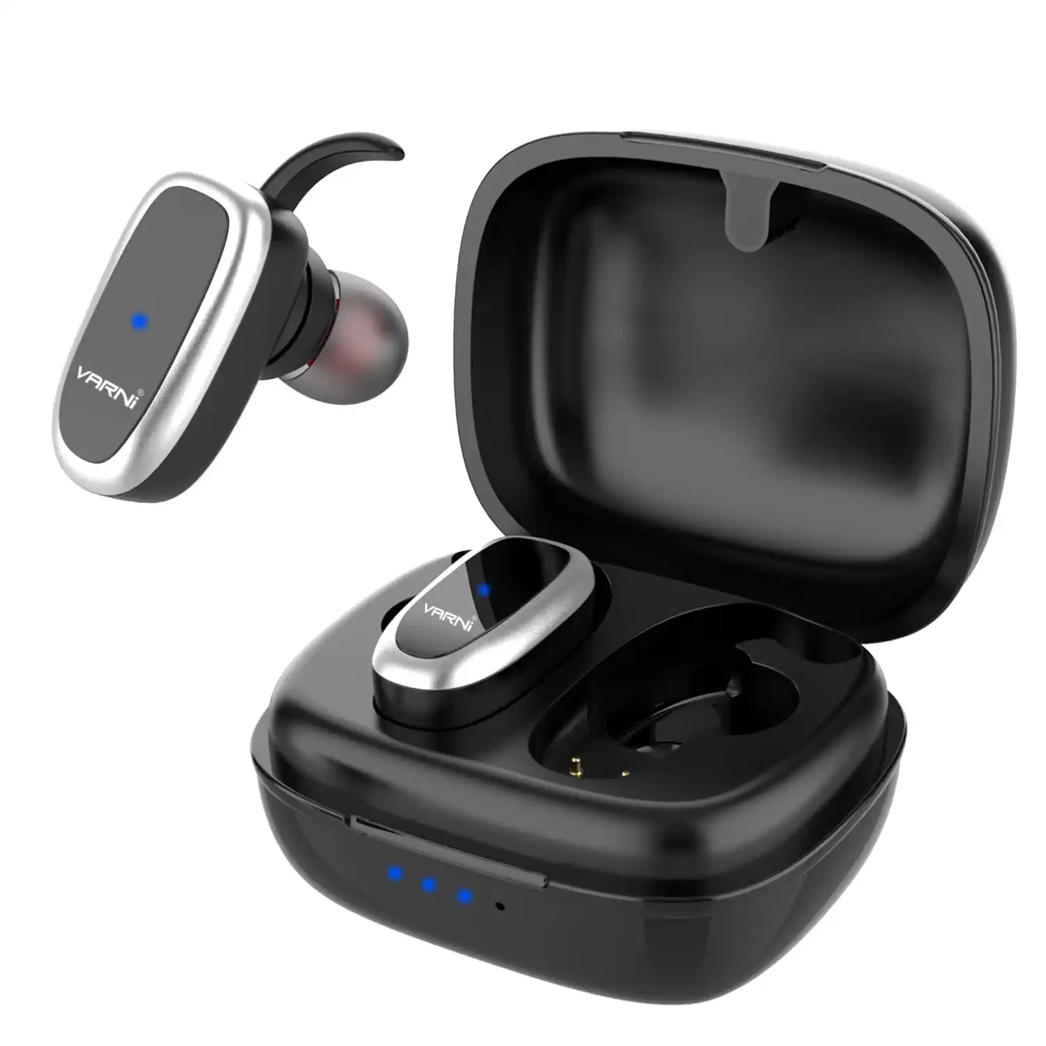 Varni Web02 Bluetooth 5.0 Wireless Headphones, 15Hrs Total Playtime, Stereo Audio, Button Control TWS, Dual HD Mic, Micro USB Fast Charging, IPX5 Water-Resistant & Voice Assistance (Black)