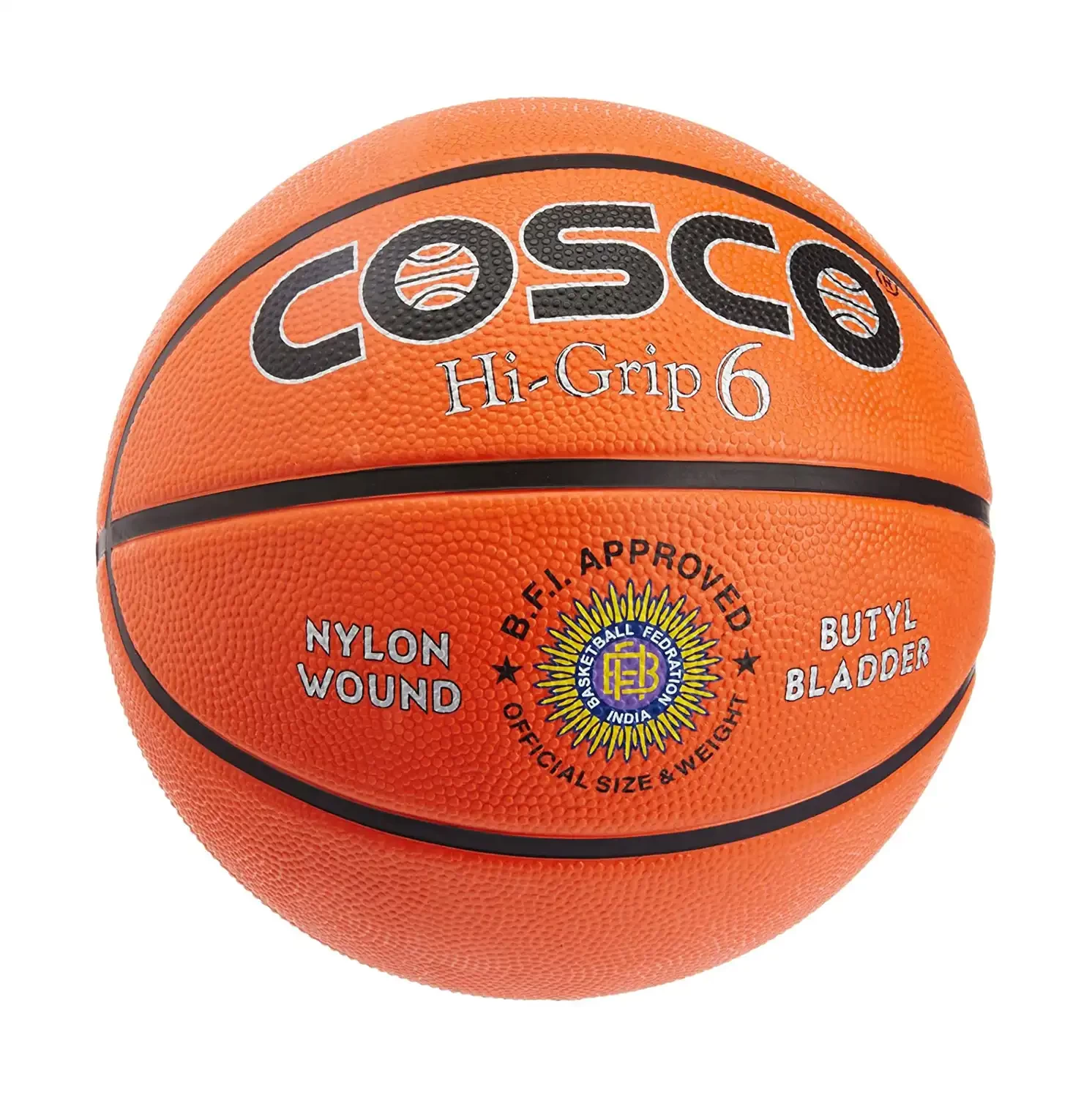Cosco Hi-Grip Basket Ball, Size 6 (Orange)