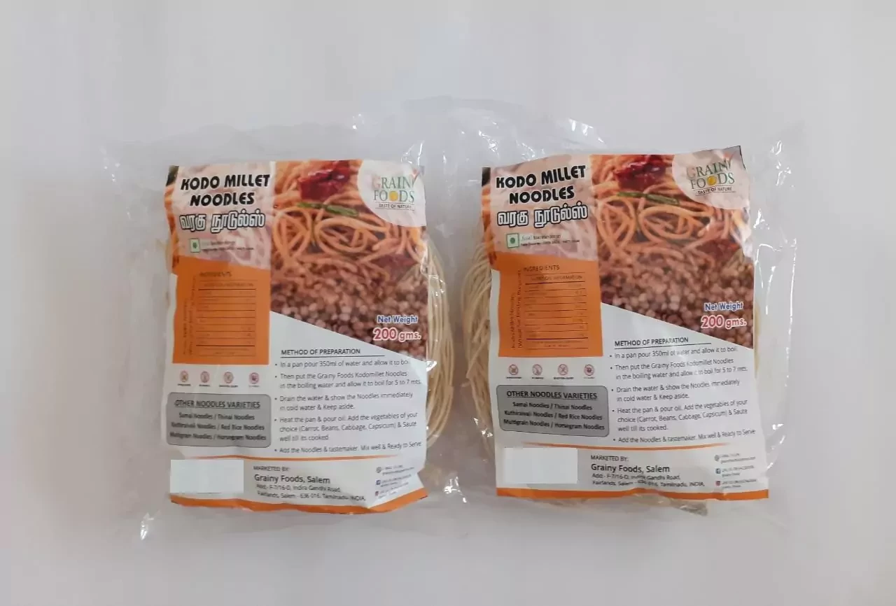 Grainy Foods Kodo Millet Instant Noodles with Taste Maker 200g - Pack of 2(2 x 200g)
