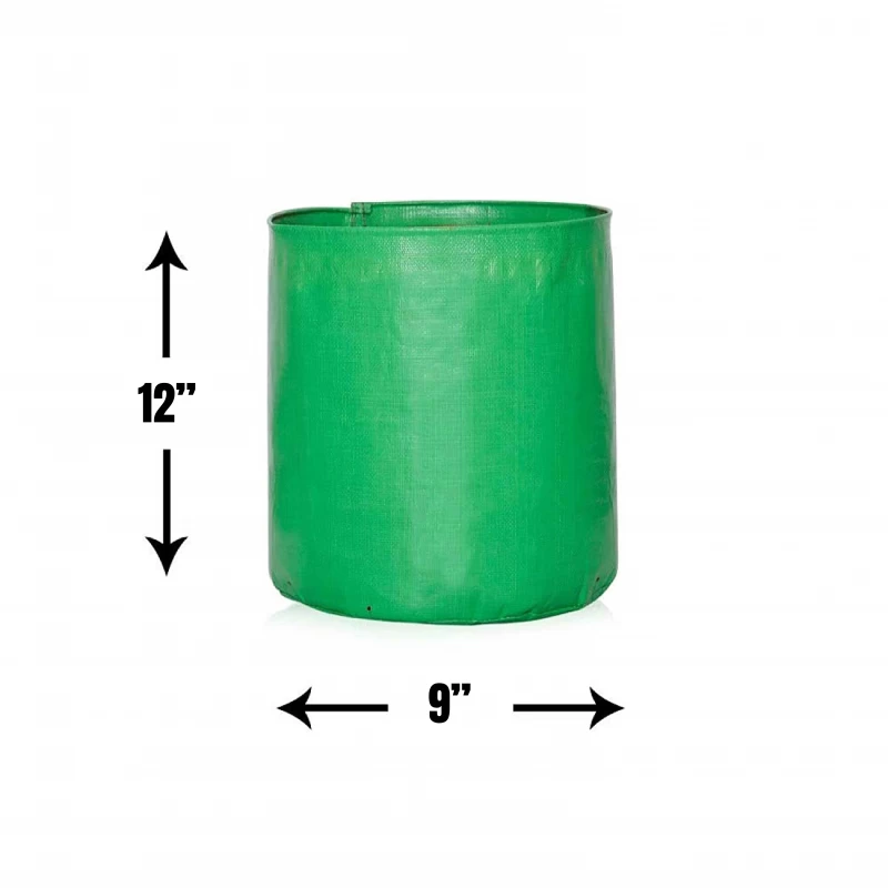 Extended Stores Gardening Grow Bags, Nursery Cover Green Bags, Indoor & Outdoor Vegetable, Fruit, and Flower Grow Containers (Green Color, 9 X 12 Inches Pack of 2)