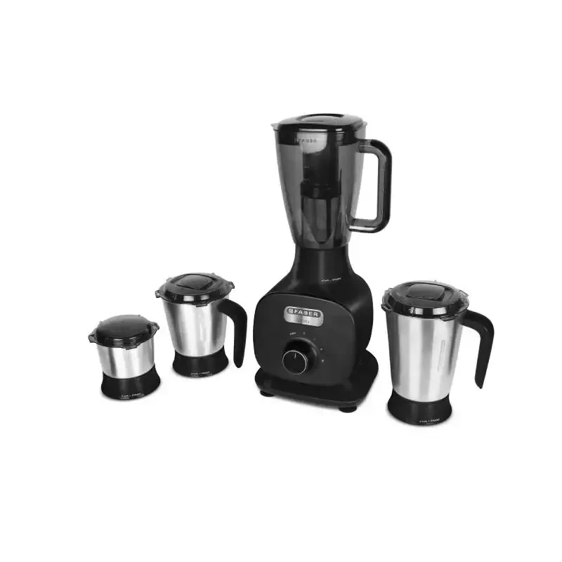 Faber 800W Mixer Grinder with 3 Stainless Steel Jar(FMG Candy 800 3J BK), Black