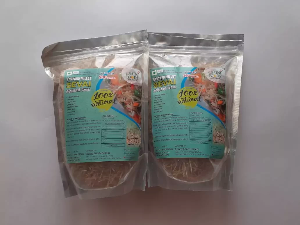 Grainy Foods Banyard Millet Sevai/Vermicelli 200g - Pack of 2(2 x 200g)